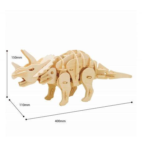 ROBOTIME MINI TRICERATOPS D430  Ξύλινο Μηχανικό Puzzle με Αισθητήρα Ήχου