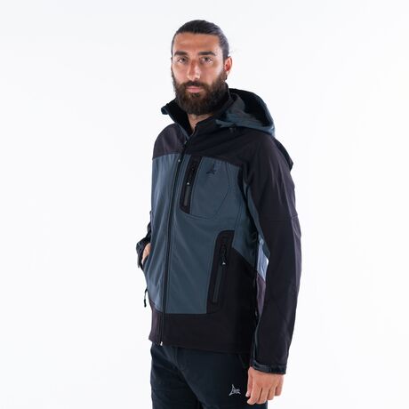 Τζάκετ Αδιάβροχο Αντιανεμικό Softshell Γκρι - Μαύρο Himalaya II APU 80535